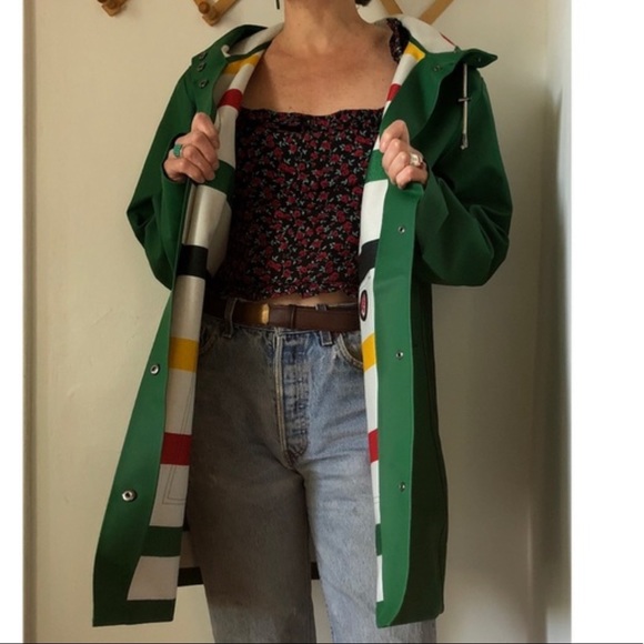 NWT Pendleton Astoria Raincoat Slicker S Green - Picture 2 of 2